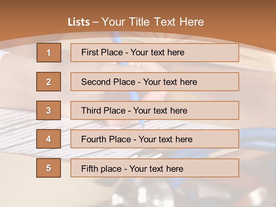 Desk Prescription Stethoscope PowerPoint Template
