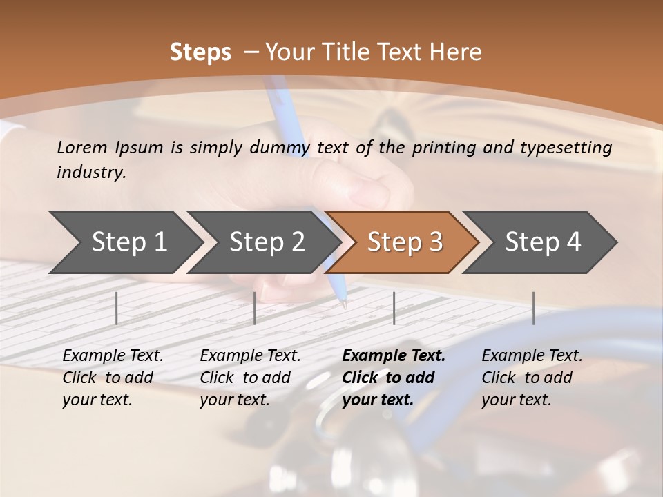 Desk Prescription Stethoscope PowerPoint Template