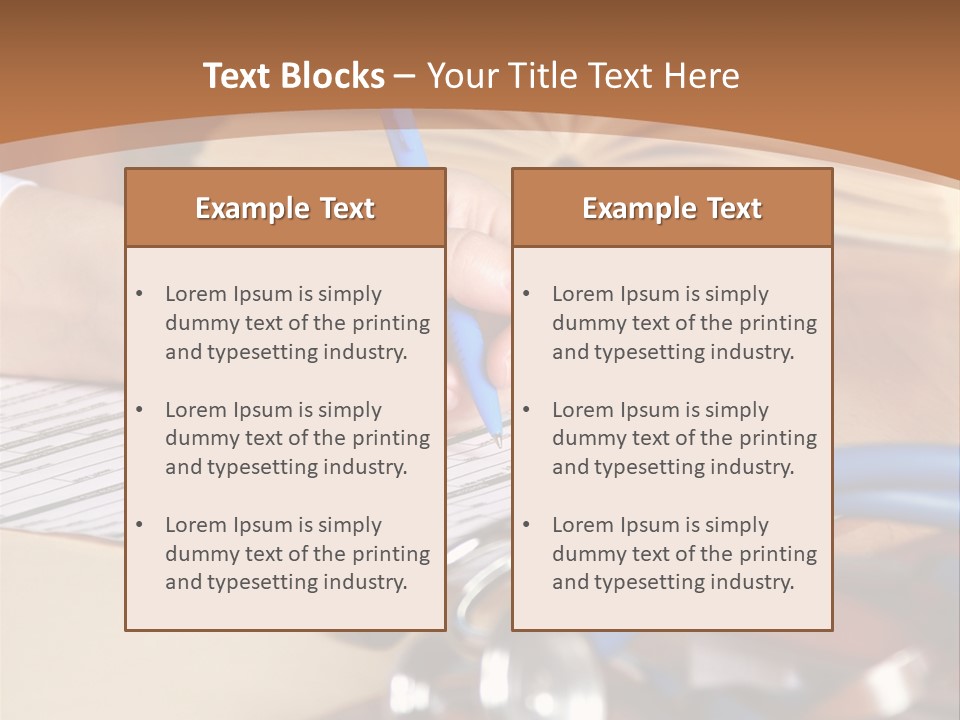 Desk Prescription Stethoscope PowerPoint Template