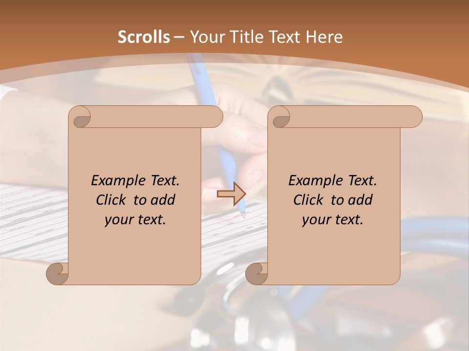 Desk Prescription Stethoscope PowerPoint Template