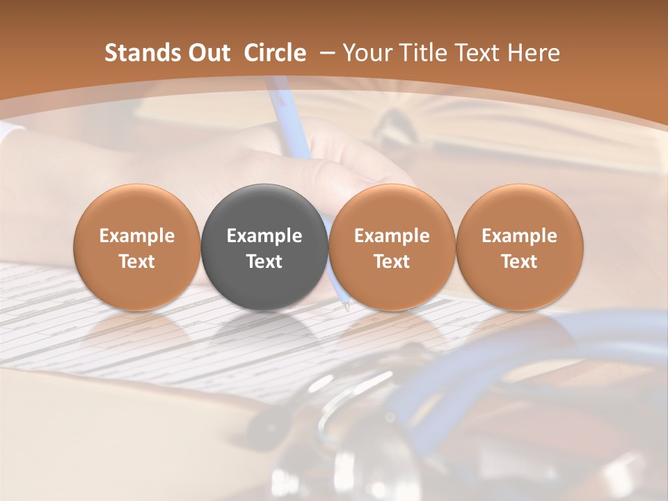 Desk Prescription Stethoscope PowerPoint Template