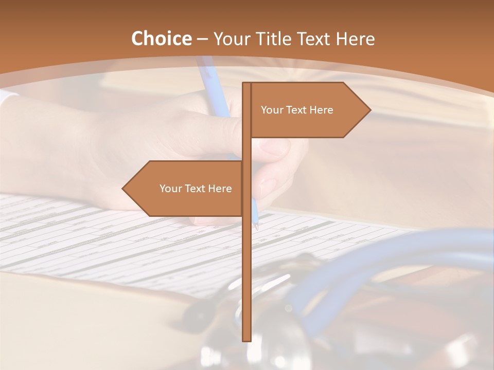 Desk Prescription Stethoscope PowerPoint Template