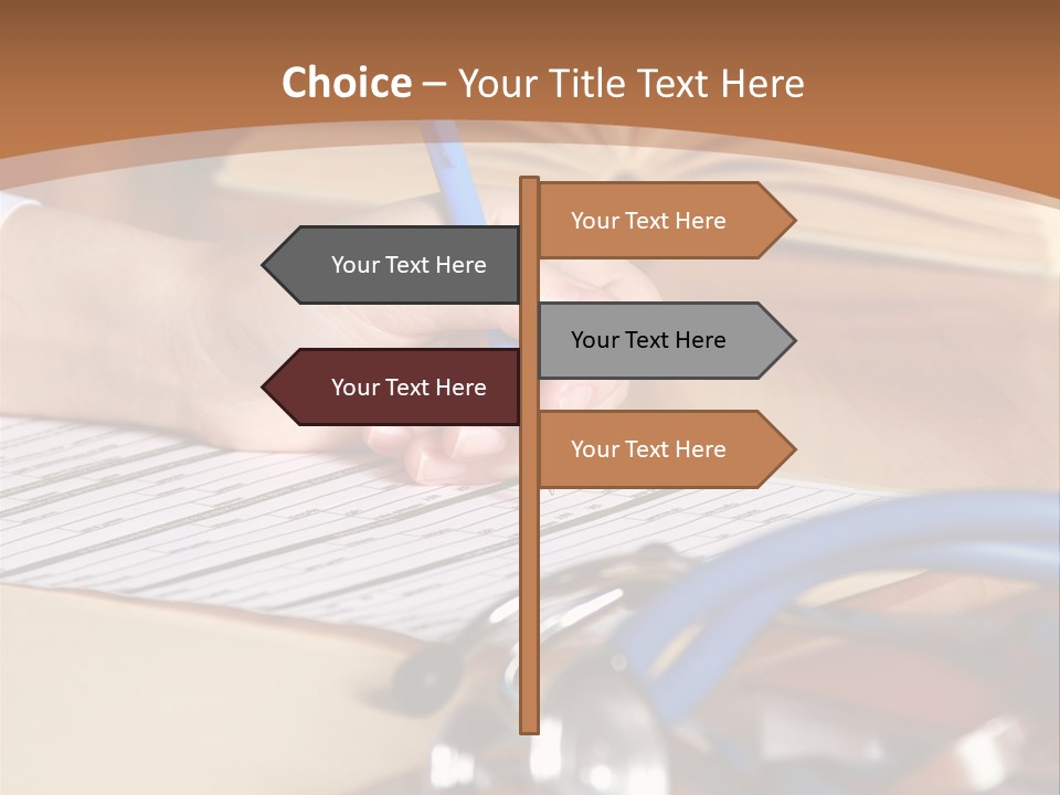 Desk Prescription Stethoscope PowerPoint Template