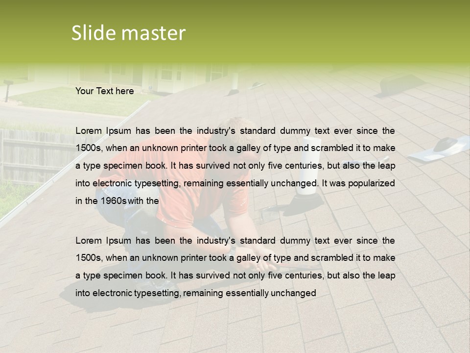 Roofer Leaks Roof PowerPoint Template