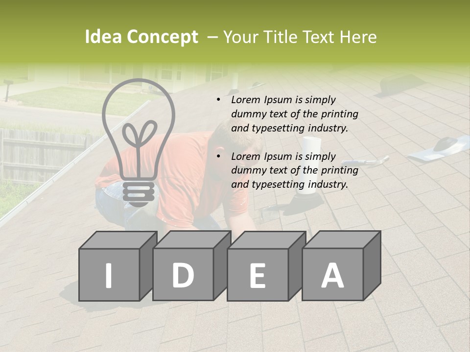 Roofer Leaks Roof PowerPoint Template