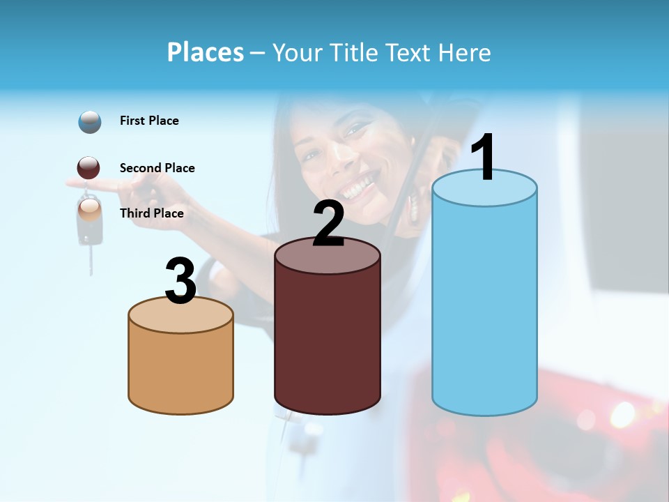 A Woman Holding A Car Key In Her Hand PowerPoint Template