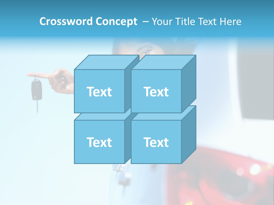 A Woman Holding A Car Key In Her Hand PowerPoint Template