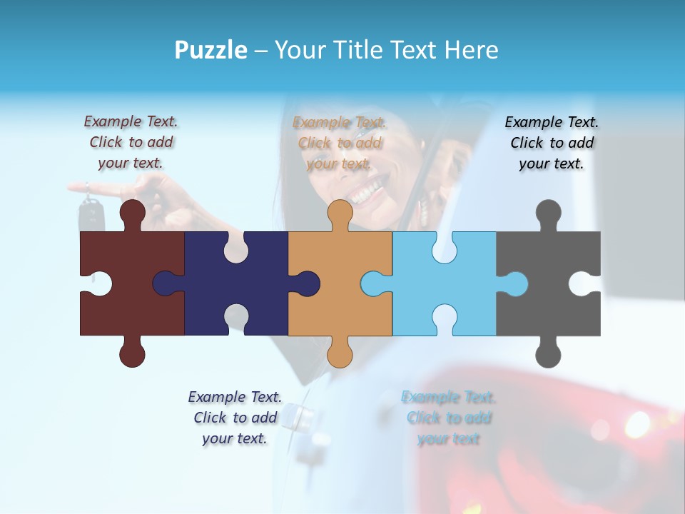 A Woman Holding A Car Key In Her Hand PowerPoint Template