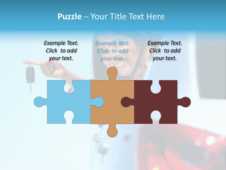 A Woman Holding A Car Key In Her Hand PowerPoint Template