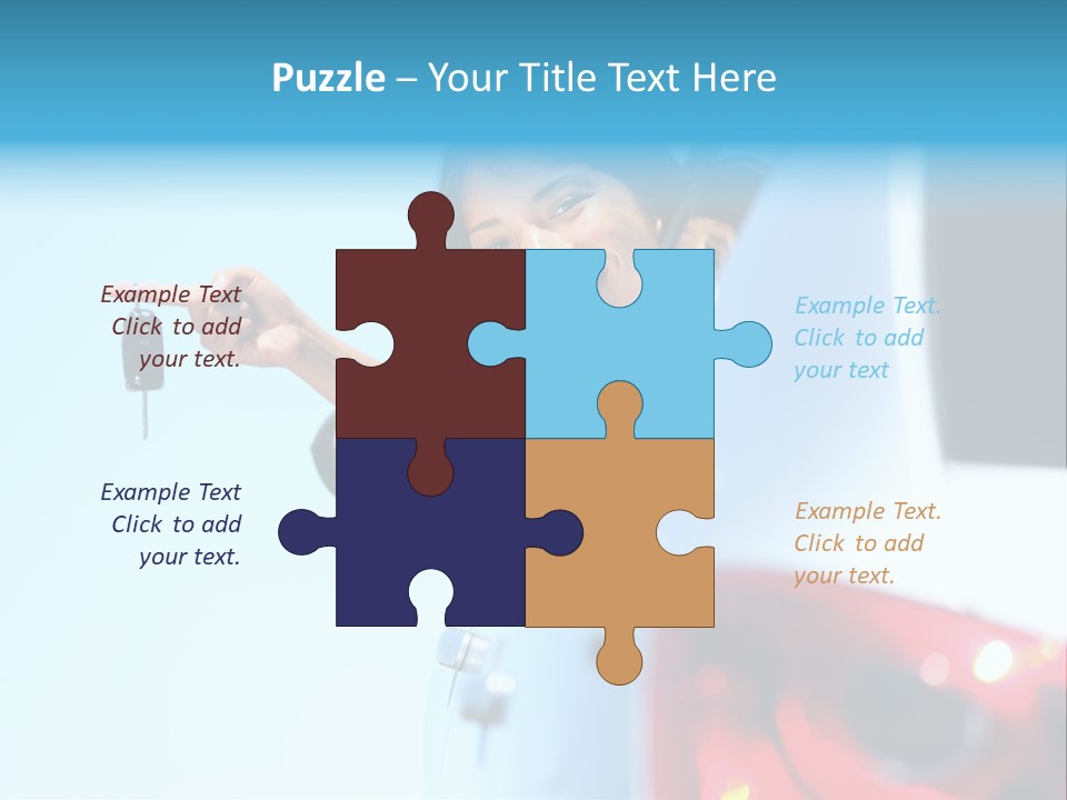 A Woman Holding A Car Key In Her Hand PowerPoint Template