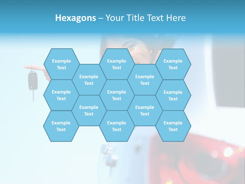 A Woman Holding A Car Key In Her Hand PowerPoint Template