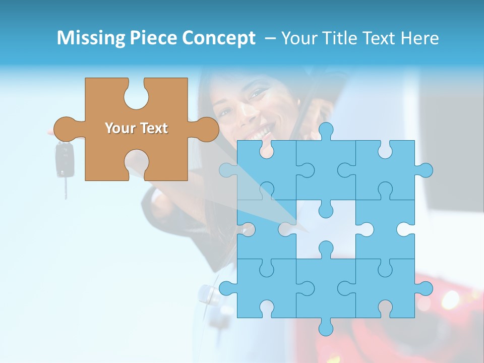 A Woman Holding A Car Key In Her Hand PowerPoint Template