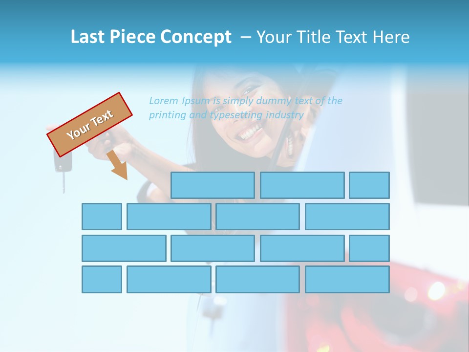 A Woman Holding A Car Key In Her Hand PowerPoint Template