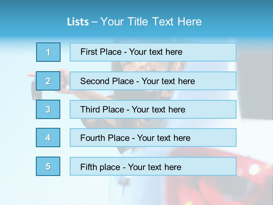 A Woman Holding A Car Key In Her Hand PowerPoint Template