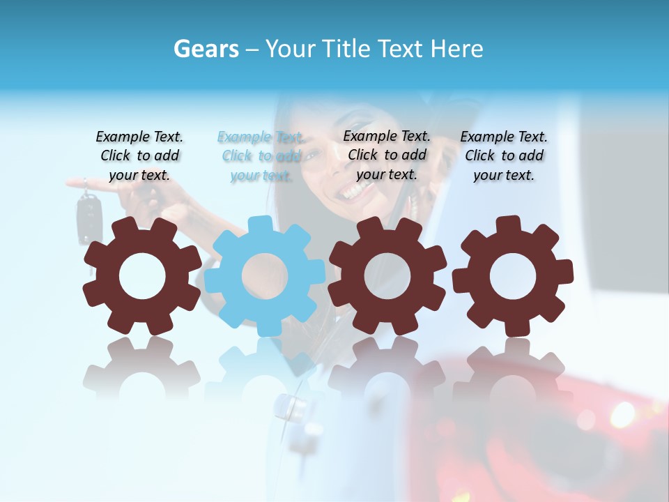 A Woman Holding A Car Key In Her Hand PowerPoint Template