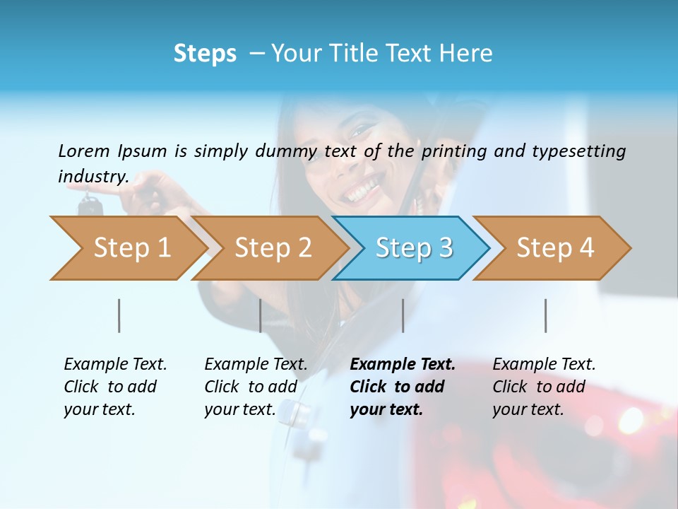 A Woman Holding A Car Key In Her Hand PowerPoint Template