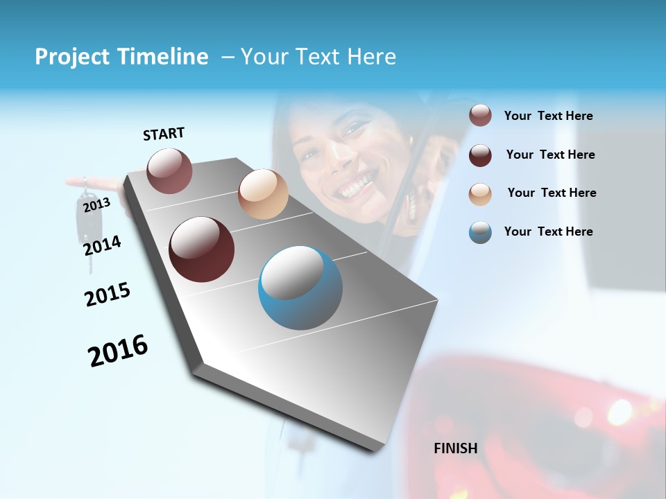 A Woman Holding A Car Key In Her Hand PowerPoint Template