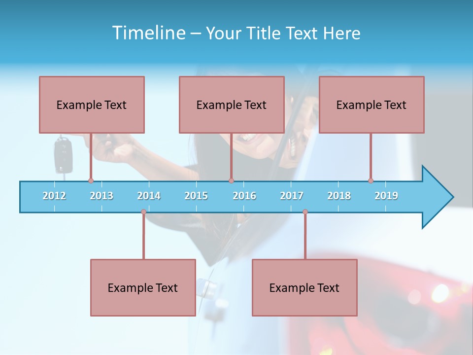 A Woman Holding A Car Key In Her Hand PowerPoint Template