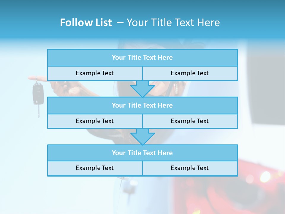 A Woman Holding A Car Key In Her Hand PowerPoint Template