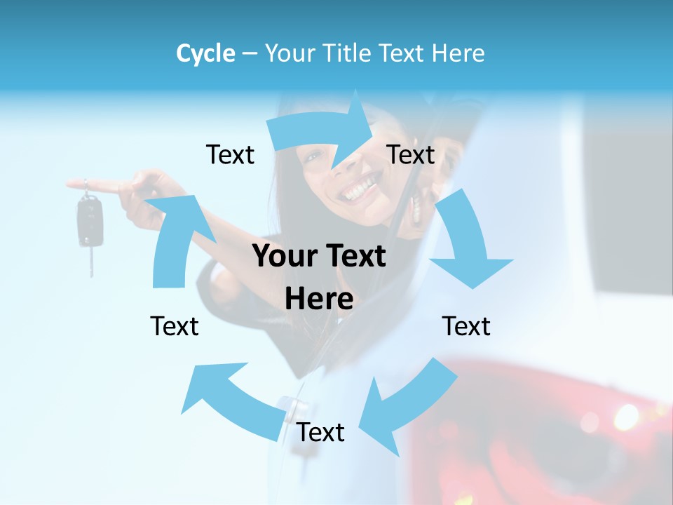 A Woman Holding A Car Key In Her Hand PowerPoint Template