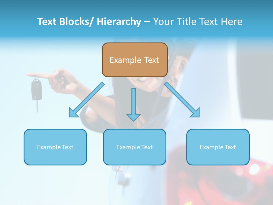 A Woman Holding A Car Key In Her Hand PowerPoint Template