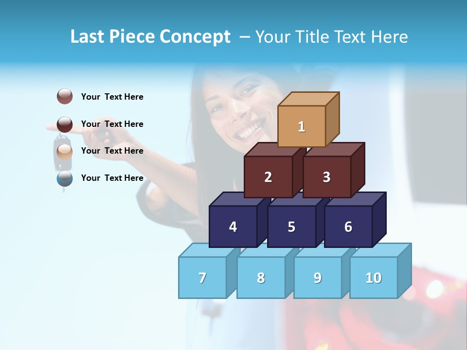 A Woman Holding A Car Key In Her Hand PowerPoint Template