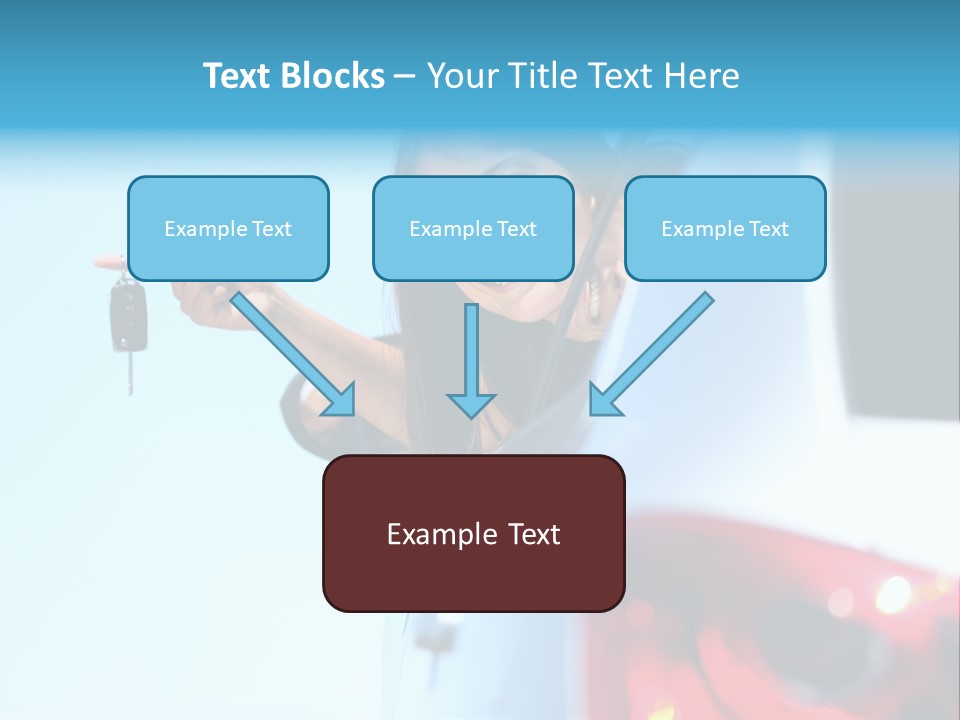 A Woman Holding A Car Key In Her Hand PowerPoint Template