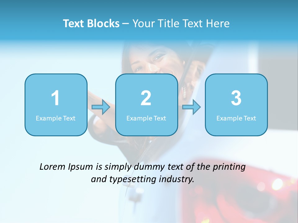 A Woman Holding A Car Key In Her Hand PowerPoint Template