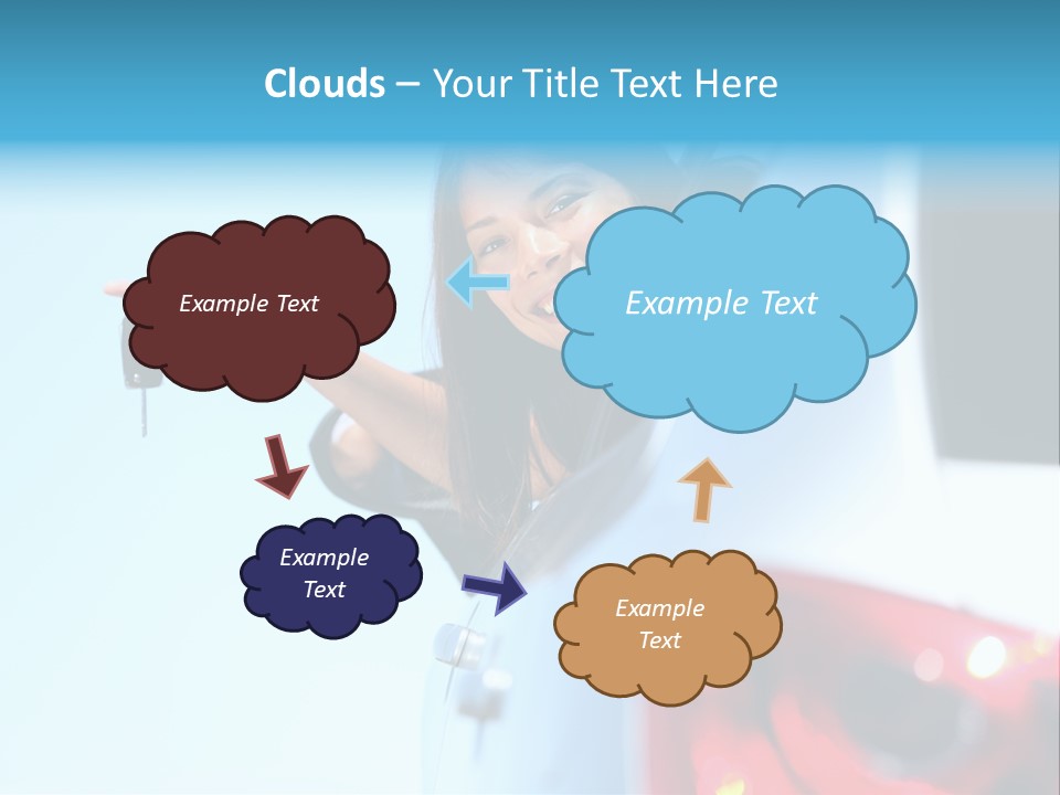 A Woman Holding A Car Key In Her Hand PowerPoint Template