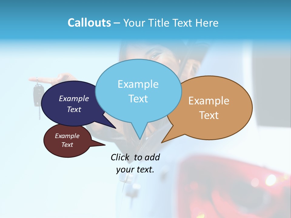 A Woman Holding A Car Key In Her Hand PowerPoint Template