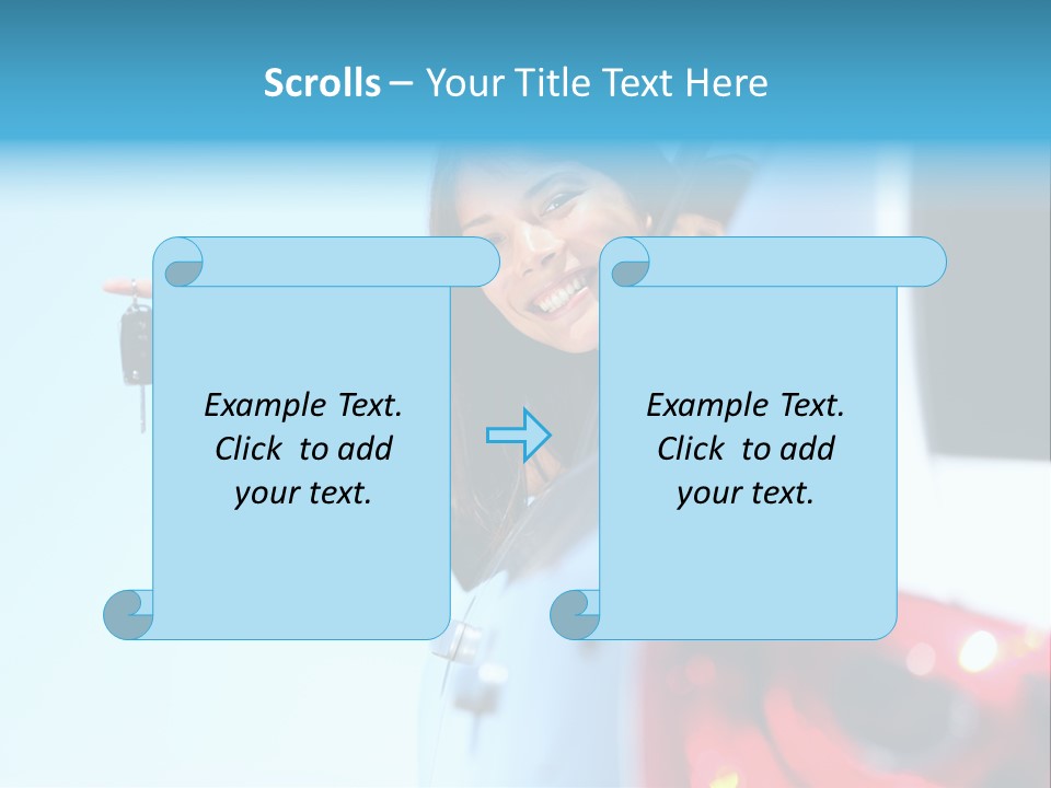 A Woman Holding A Car Key In Her Hand PowerPoint Template