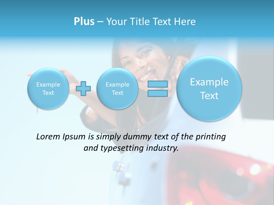 A Woman Holding A Car Key In Her Hand PowerPoint Template