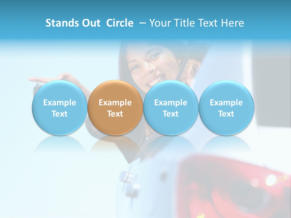 A Woman Holding A Car Key In Her Hand PowerPoint Template