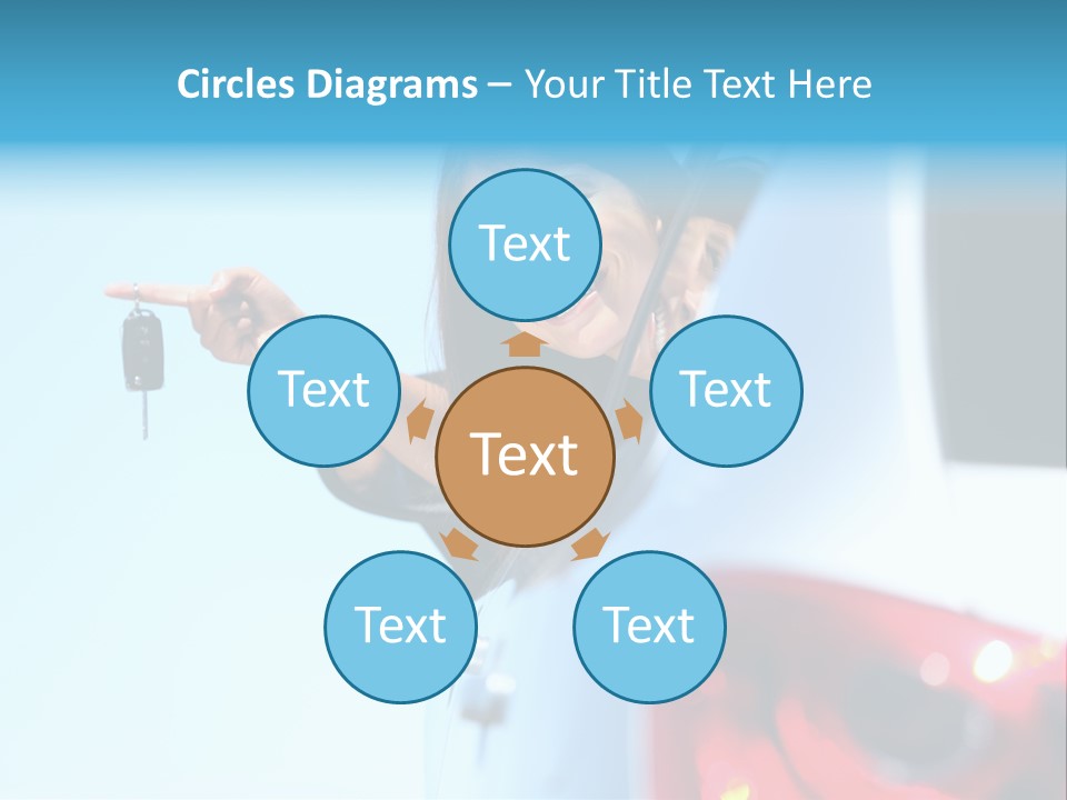 A Woman Holding A Car Key In Her Hand PowerPoint Template