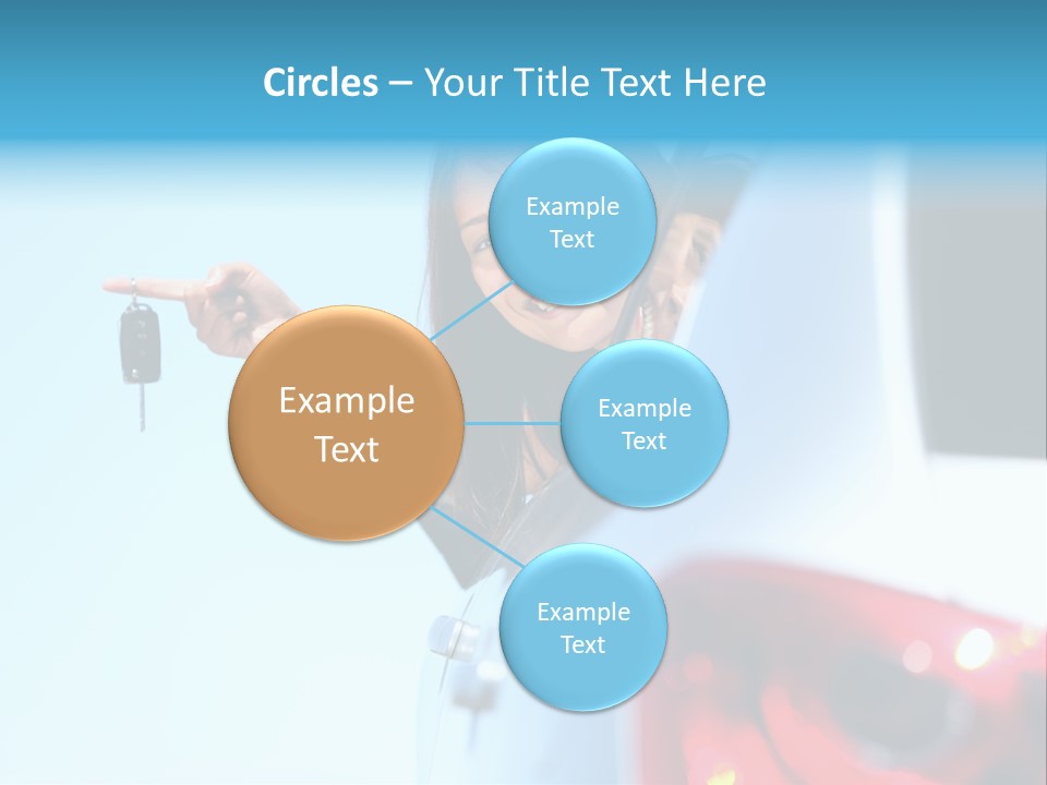 A Woman Holding A Car Key In Her Hand PowerPoint Template