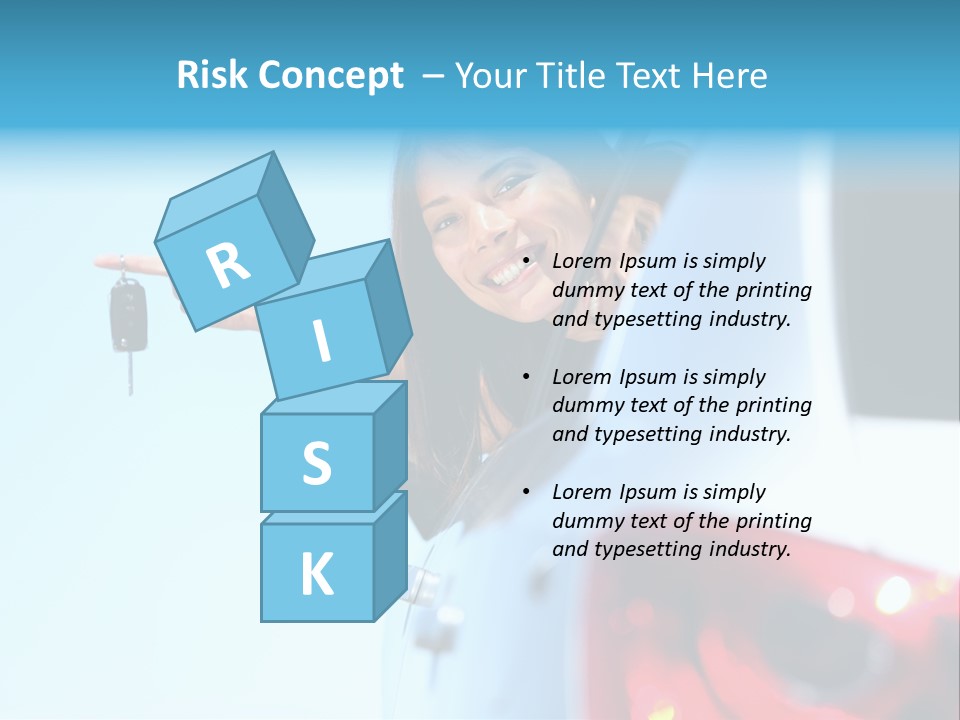 A Woman Holding A Car Key In Her Hand PowerPoint Template