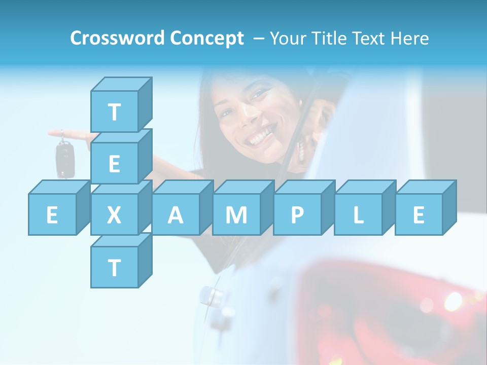 A Woman Holding A Car Key In Her Hand PowerPoint Template