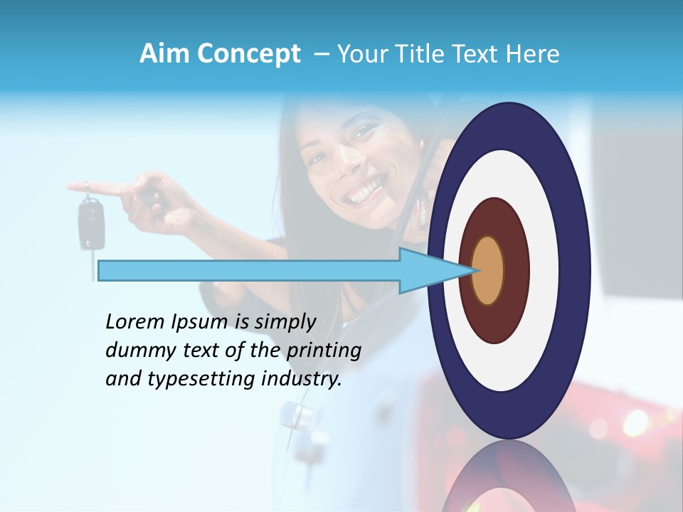 A Woman Holding A Car Key In Her Hand PowerPoint Template