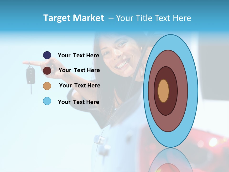 A Woman Holding A Car Key In Her Hand PowerPoint Template