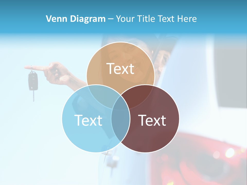A Woman Holding A Car Key In Her Hand PowerPoint Template