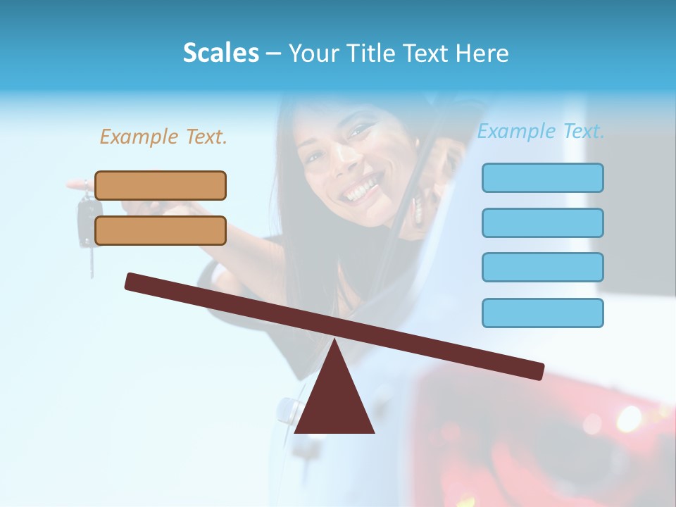 A Woman Holding A Car Key In Her Hand PowerPoint Template