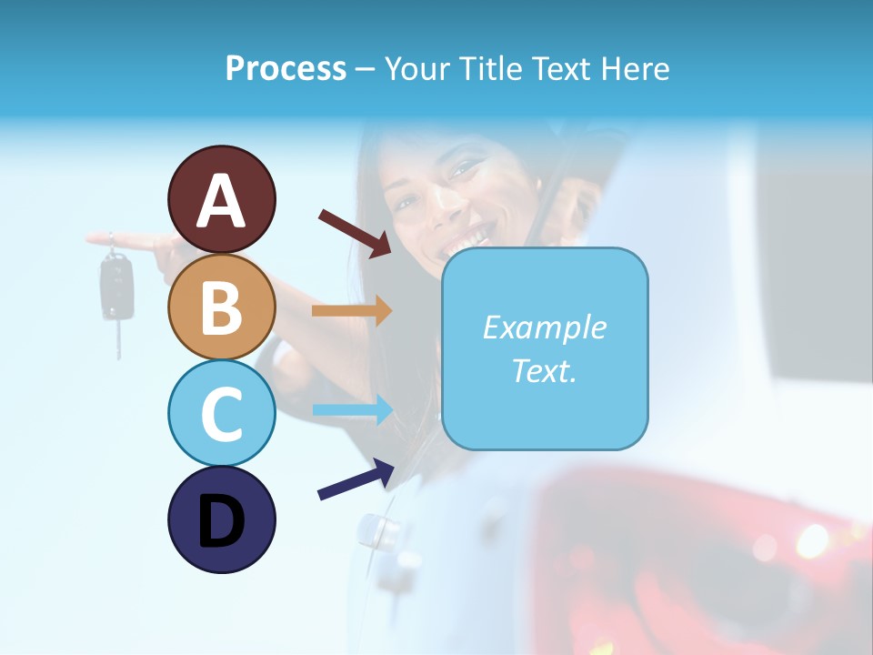 A Woman Holding A Car Key In Her Hand PowerPoint Template