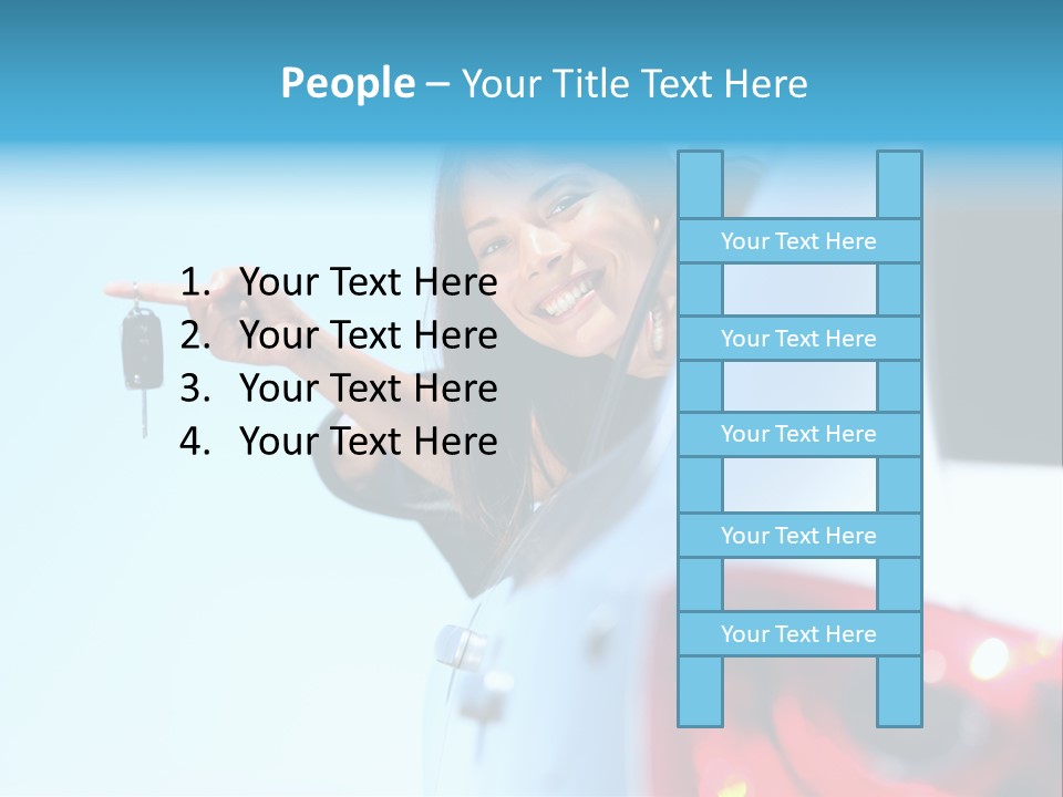 A Woman Holding A Car Key In Her Hand PowerPoint Template