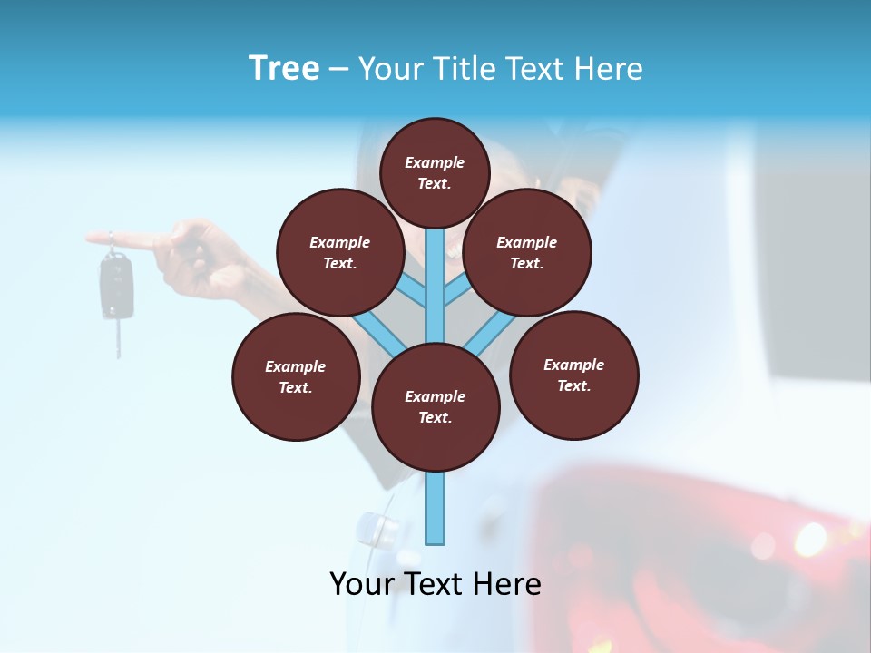 A Woman Holding A Car Key In Her Hand PowerPoint Template