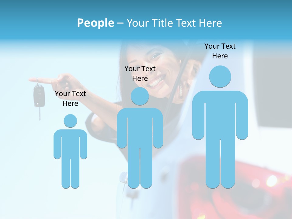 A Woman Holding A Car Key In Her Hand PowerPoint Template