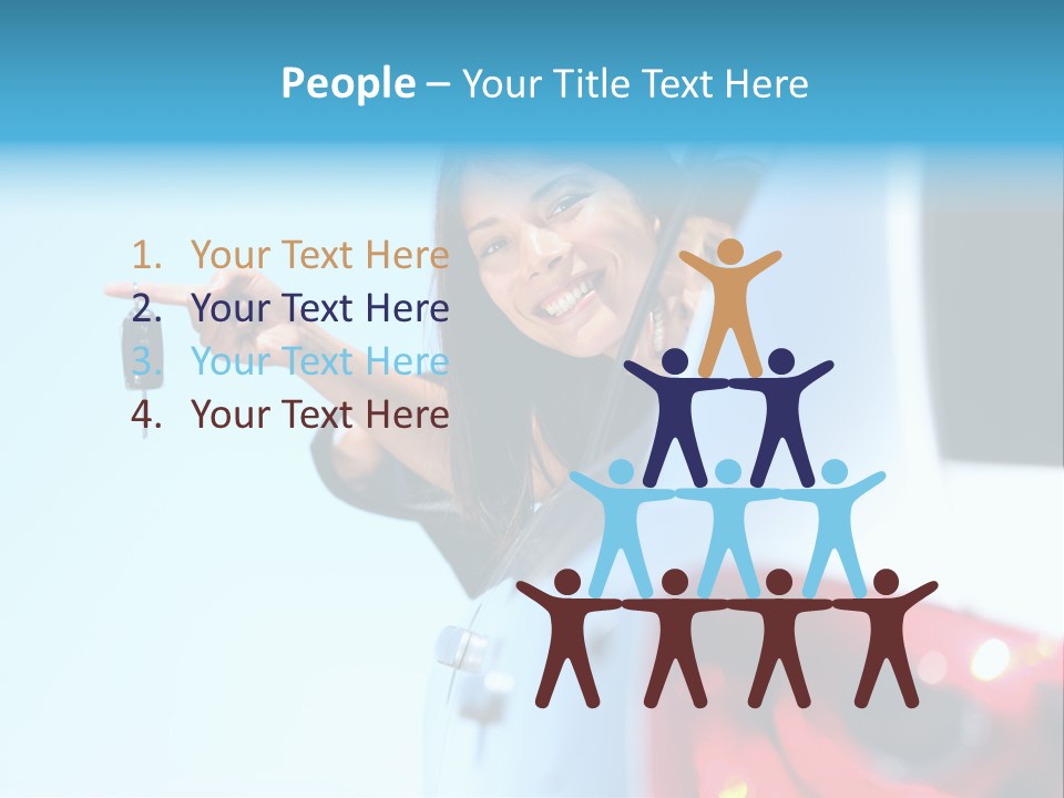 A Woman Holding A Car Key In Her Hand PowerPoint Template