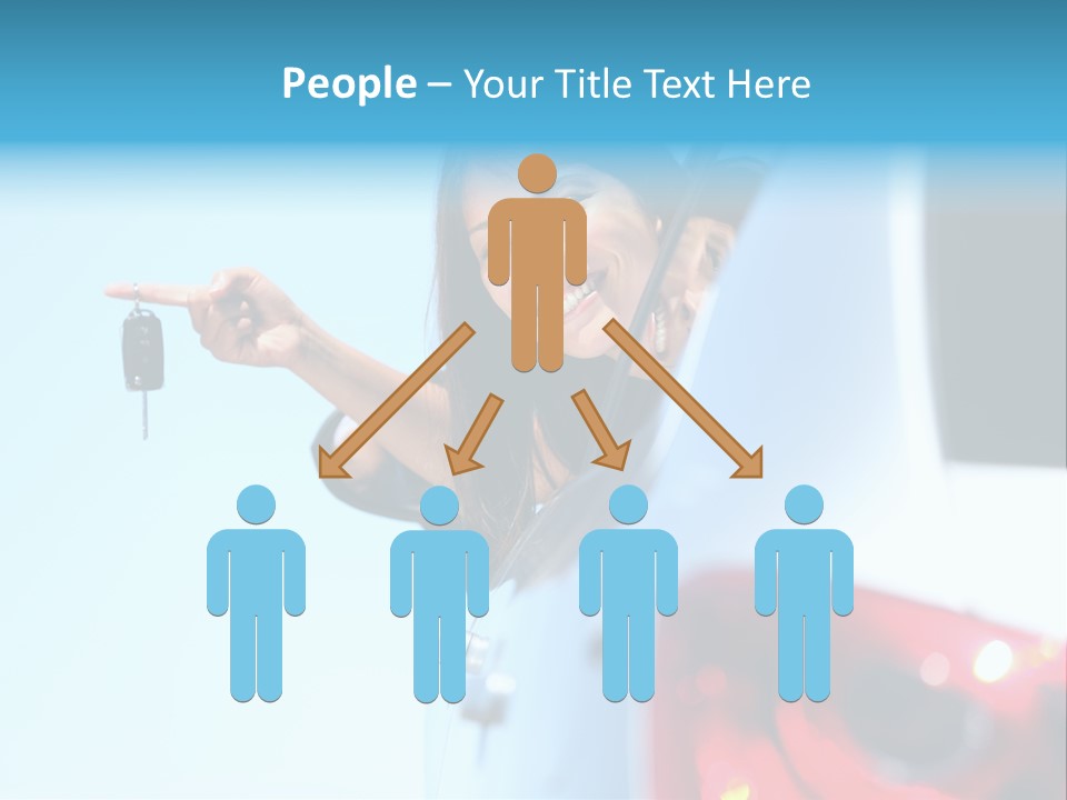 A Woman Holding A Car Key In Her Hand PowerPoint Template