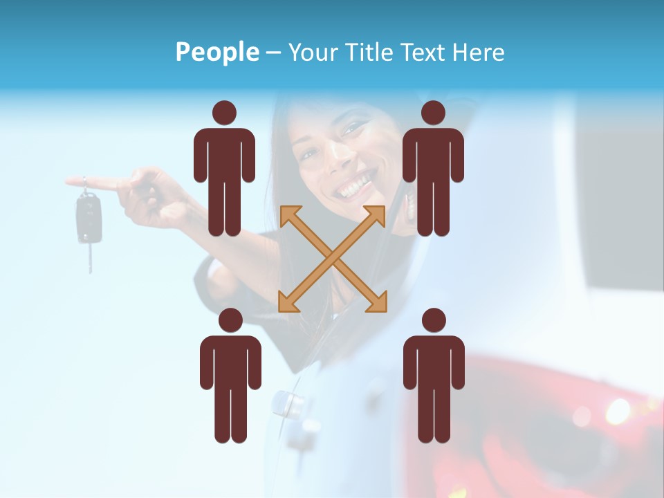 A Woman Holding A Car Key In Her Hand PowerPoint Template