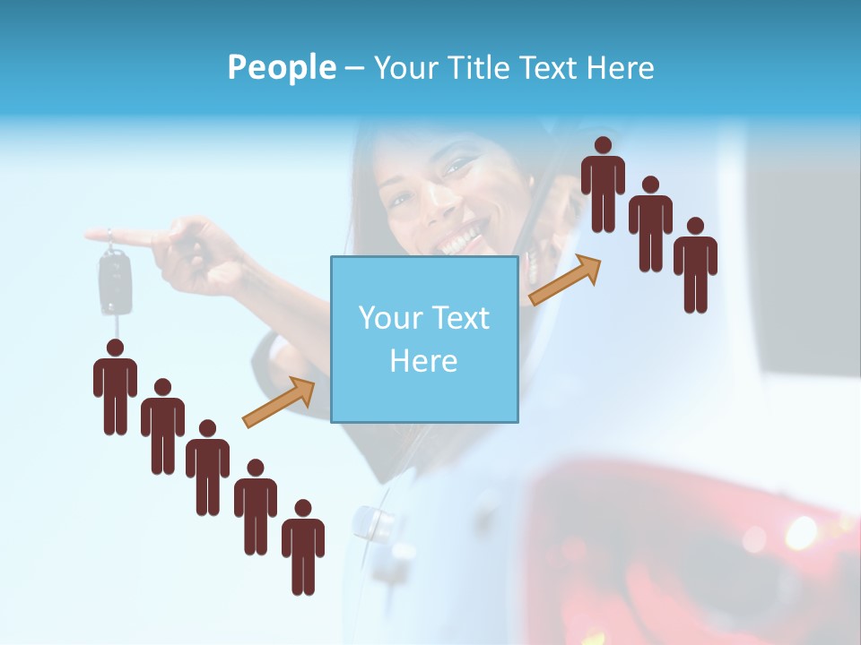 A Woman Holding A Car Key In Her Hand PowerPoint Template