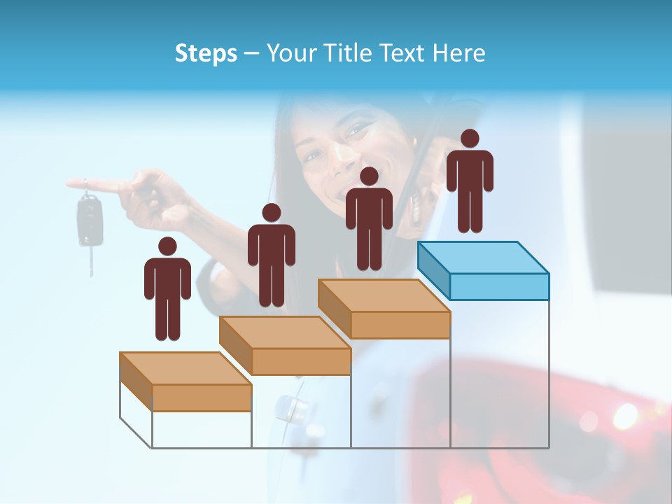 A Woman Holding A Car Key In Her Hand PowerPoint Template